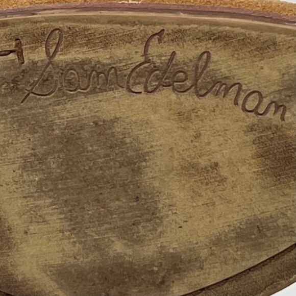 Sam Edelman Pedra Womens Tan Suede Leather Ankle Boots Grommets  Buckle  7 READ - Picture 4 of 13